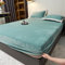 JIALIANG Flanell bettlaken Flauschige spannbettlaken 120x200cm+30cm Boxspringbett Frottee Spannbetttuch Fleece Biber Spannbetttücher Leintuch für Hohe Matratze bis 25-30 cm Blau Grün