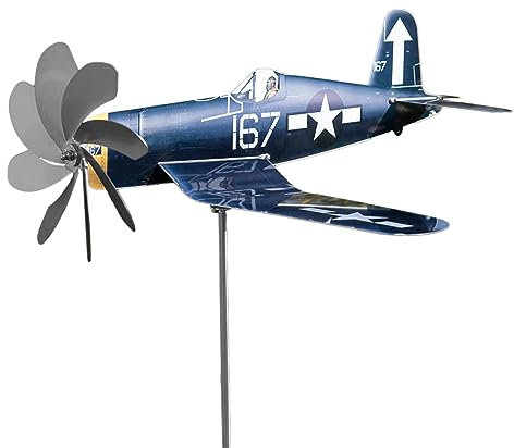 Airplane Wind Spinner Metal Wind Spinners Wind Sculpture Windmill Aircraft Stainless Steel Wind Catchers Windmill Aircraft Garden Decoration Weatherproof Wind Powered Garden Decoration For Yard