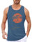 Runcati Printed Tank Top Herren Ärmelloses Sport Muskelshirt Fitness Gym Training Unterhemd Baumwolle Atmungsaktive Bodybuilding Shirt,Blau,M