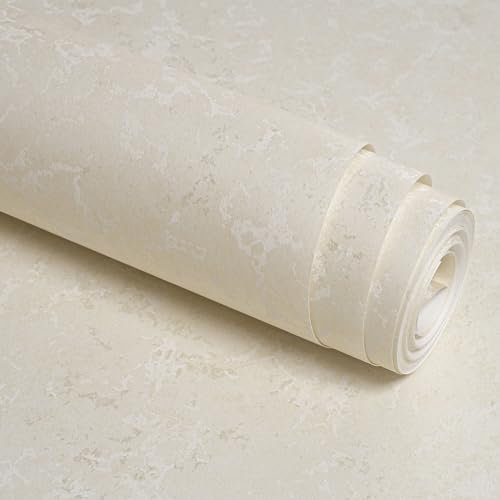 Trafagala Shabby Chic Quartz Texture Wallpaper Beige Concrete Texture Natural Stone Effect Wallpaper for Bedroom Living Room Hallway Ceiling Paper