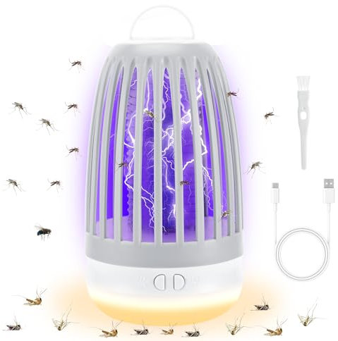 Collazoey Lampe Anti Moustique,piège à Mouches électrique USB, Tueur d'insectes électrique avec veilleuse 2 en 1,pour Chambre à Coucher, Camping, Jardin,Lampe Anti-Moustique intérieure et extérieure