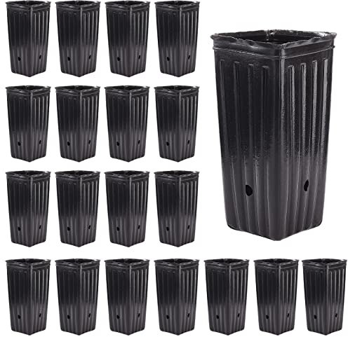 NLDGR Macetas de Plástico para Vivero, Maceta Cuadrada Delgada, Macetas para Vivero, Macetas de Plástico Flexible para Sembrar Plantas para Interiores y Exteriores (20pcs)