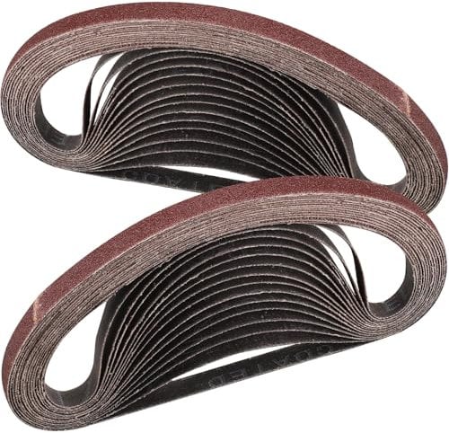 STEBRUAM Bande Abrasive 9 x 533 mm,30PCS 80 grain Ensemble de Bandes Abrasives