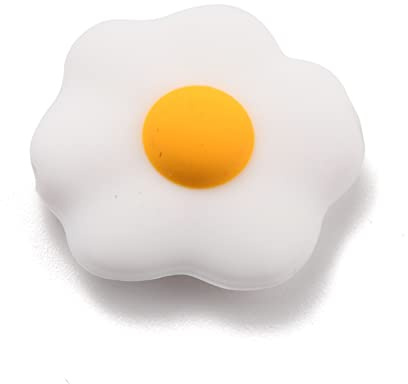 Ipotkitt Lot de 10 perles focales en silicone blanc pour omelette en caoutchouc, perles de jaune d'œuf, perles de cuisson pour la fabrication de porte-clés, colliers, bracelets, bijoux