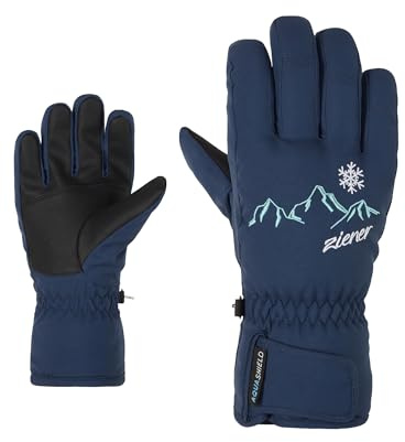 Ziener Kinder LAILLA Ski-Handschuhe/Wintersport | wasserdicht, PFC frei, Dark Navy, 7,5