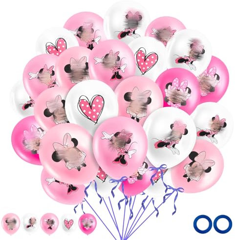 30PCS Pink Mouse Theme Birthday Balloons Set for Kids' Party - Latex Arch Pack for Boys and Girls Fans