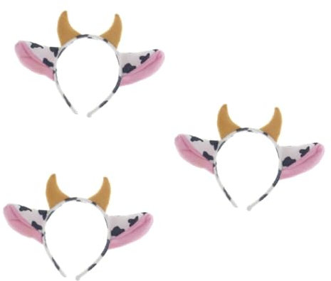 ibasenice 3st Kuh-stirnband Halloween-tier-stirnband Stirnband Aus Kuhhorn Kuhohren Tiara Ohr Stirnband Cosplay-tier-haarband Bärenohren Stirnband Für Erwachsene Stirnband Im Kuhohren-design