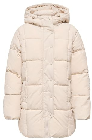 JDY Damen Steppjacke JDYWonder Long Puffer gesteppter Parka mit Kapuze
