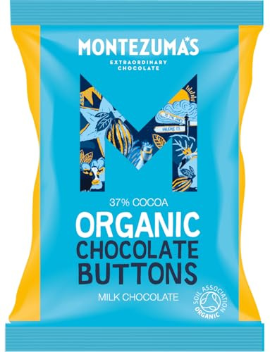 Montezuma's 37% Cocoa, Organic Milk Chocolate Buttons, Gluten Free, 120g Bag