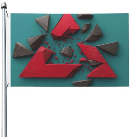 Drapeau double face triangle rouge 7,6 x 12,7 cm – Bannière d'extérieur robuste et décorative, idéale pour le jardin, la chambre et la décoration de fête