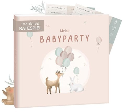 mintkind® Gästebuch Meine Babyparty Rosa - Babyparty Geschenk für Junge & Mädchen, Baby Shower & Gender Reveal Deko, Baby Fotoalbum zum Selbstgestalten