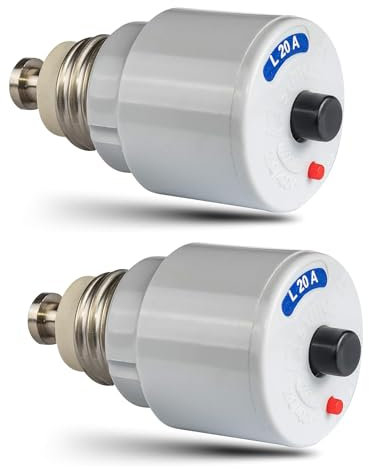 2 Stück Sicherungs Schraubautomat 20A (Sicherung für alte Elektroverteilung), Gewinde E27, L-Charakteristik, 230/400~240/415 (20A)