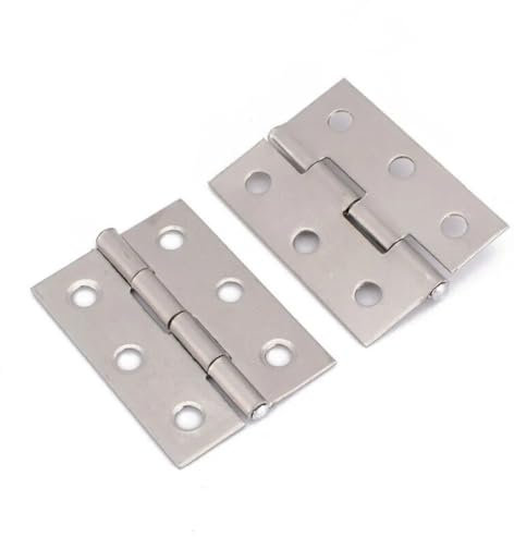 10 x Edelstahl-Scharniere, Türverbinder, Schublade, 6 Befestigungslöcher für Möbel, Bücherregal, Fenster, Schrank, Türbeschlag