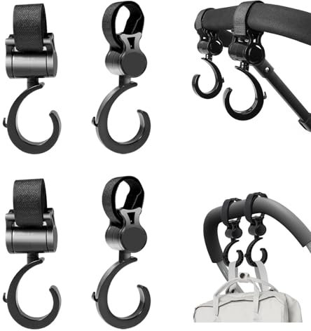 4 Piezas Ganchos Para Cochecito Ganchos Carro Bebe Material Abs, Multifuncional, Universal, Adecuado Para Cochecitos, Carritos De Compra, Coches, Bicicletas.