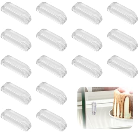 Mewtush 16 PCS Mini-Acryl-Ziehknäufe, Schrankgriff, Quadratische, Transparente, Knäufe für Spiegel, Schränke, Boxen und Geschenkkoffer, Kristallklar und Glänzend