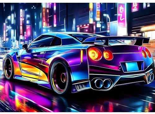 MXJSUA Voiture De Sport Urbaine Peinture Diamant Adulte, Diamond Painting 5D Complet, Diamant Kits, Diamant Strass Point de Croix Cristal Painting pour Murale Décoration 30x40cm
