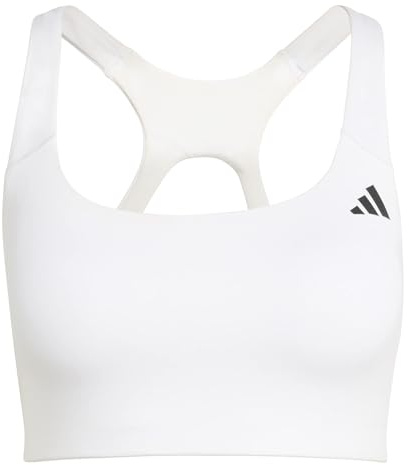 adidas Women's Optime Workout Medium Support Bra, White, M