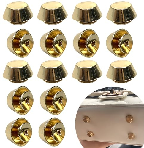 16PCS Luggage Studs, Metal Feet Nailhead, Leather Rivets with Screws