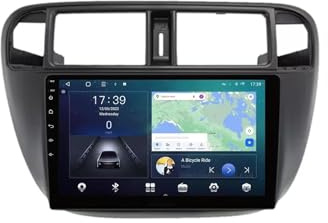 Android 15 2 DIN Radio de Coche 9 Pantalla táctil para Honda Civic 1995-2001 con Cámara Trasera/GPS/4G WiFi/FM/BT/Mandos Volante/Carplay/Reproductor Multimedia/Car Stereo(RS20 2+32G)