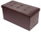 BRIAN & DANY Folding Ottoman Bench Storage Box with Lid, Large Storage Seat Faux Leather Footstool Toy Storage Box, Brown, 80 x 40 x 40 cm
