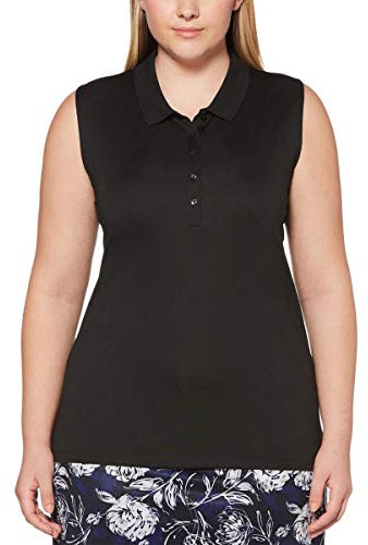 Callaway Sleeveless Essential Micro Hex Polo, Caviar, 2X