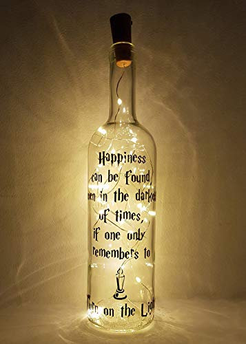 Mooseys Potter Inspired Light Up Wine Bottle Lamp Birthday Valentines gift (Warm White)