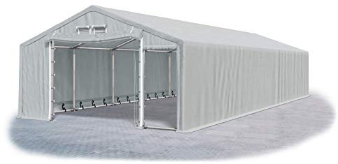 Das Company Lagerhalle 5x12x2m feuersicher grau wasserdicht ganzjährig Industriezelt Werkstatt 600g/m² PVC Winter SFR - Zeltgarage, Pavillon, Zeltgarage Winterfest, Lagerzelt Winterfest - Winterzelt