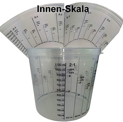 Messbecher 50x Mischbecher 1300ml für Autolack Klarlack