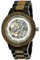 Holzwerk Germany Handgefertigte Automatik Herren-Uhr Öko Natur Holz-Uhr Holz Armband-Uhr Braun Schwarz Silber Analog (braun-schwarz) (Bk.1)