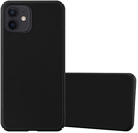 Cadorabo Custodia compatibile con Apple iPhone 12 Mini (5,4) in NERO METALLO - Rigida Cover Protettiva Sottile con Bordo Protezione - Back Hard Case Ultra Slim Bumper Antiurto Guscio Plastica