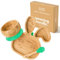 bamboo bamboo Set De Sevrage Assiette Bébé & Bol Bébé En Bambou, Assiette Et Bol À Ventouse Pour Repas Et Sevrage, Assiette Lapin, Bol Enfant & Cuillère Bébé, Dès 6 Mois (Lapin, Vert)