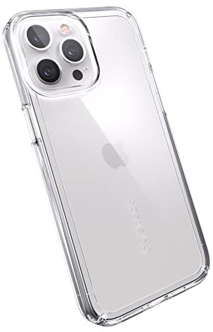 Speck Gemshell: Transparentes Etui für iPhone 13 Pro Max, Zweilagige Umrandung, MagSafe-kompatibel, Display-Schutz, Antimikrobiell, Transparent/Transparent