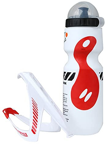 Leo's BikeWaterBottleSet with 21oz Bottle & Cage, Polyethylene, White