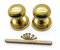 Infinity Decor Solid Brass 50mm Georgian Round Rope Design Mortice Door Knobs - Heavy Duty Sprung Pull Handles in Polished Brass