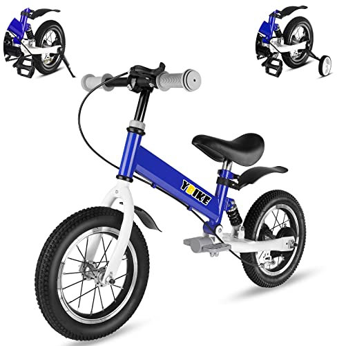 YBIKE Laufrad 2 in1, kinderfahrrad Mit Pedalen, Stoßdämpfern, Schutzblechen,12 14 Zoll laufräder Geeignet für Kinder Von 2-7 Jahren 4 Farben Ausbildungsfahrzeuge