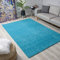 Muratap Teppich Wohnzimmer Modern - Loca Shaggy - Hochflor Teppich Weich und Warm Schmutzabweisend und Pflegeleicht Wohnzimmerteppich - Große: 240x340 cm - Farbe: Türkis Blau