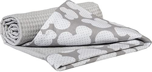 Medi Partners Babydecken Baby 100% Baumwolle Krabbeldecke Babydecke 75x100cm doppelseitig Kinderbett Waffle Kuscheldecke Kinderwagen