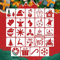 AIEX 24pcs 7,5cm x 7,5cm Pochoirs Décoration de Noël, Réutilisable Modèles de Pochoirs Père Noël Motifs de Bonhomme de Neige pour Peinture sur Bois Décoration Scrapbook Fenêtre Murale (style A)