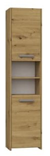 CDF Meuble de Salle de Bain – Colonne de Rangement étroite 40 x 30 x 170 cm avec Porte et étagères – Armoire Haute Moderne pour Salle de Bain – Chêne Artisanal