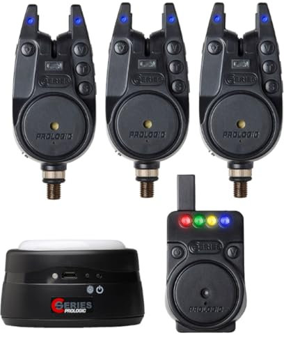 Prologic C-Series Pro Alarm Set 3+1+1 All Blue - Bissanzeiger Set, Bissmelder zum Angeln auf Karpfen, Angelset
