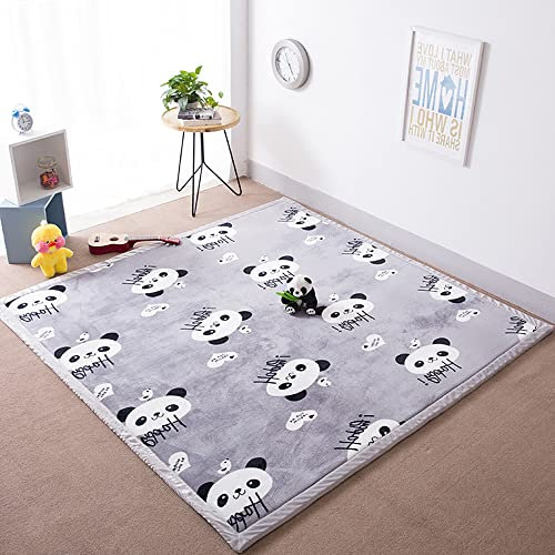 Loartee Teppich Für Kinderzimmer,als Krabbeldecke fürs Kind,3cm Dicker korallenrote Samtmatte Kinderteppich