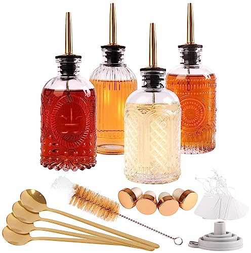 Lot de 4 flacons distributeurs de sirop de café, 200 ml