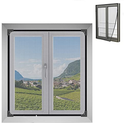 MOZMY Fliegengitter Fenster Magnet mit Magic Click, Fliegengitter mit innovativer Magnet befestigung kein Bohren oder Schrauben,DIY Insektenschutz Magnetisches Fenstergitter (100 * 120cm weiß)