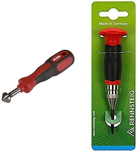 Ruko 102145 Hand Entgrater DIN 335 Form C 90 ° HSS, CBN geschliffen Ø 16,5 mm & Rennsteig - 430230 - Automatischer Körner (Ankörner, Vorkörner) – Einstellbare Schlagkraft 60 bis 130 N, mit Handschutz