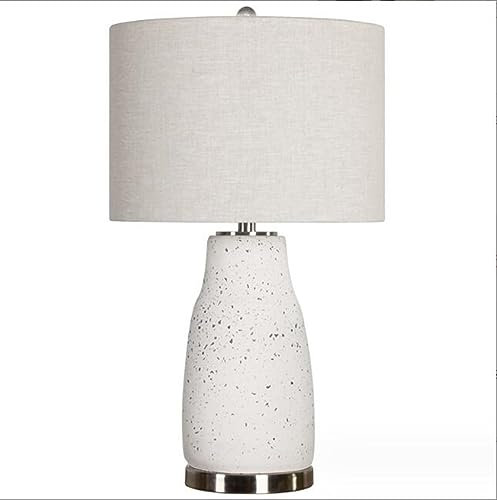 SXYSXYSXY Nachttischlampe Vintage Terrazzo groß Tischleuchte Europäischer Stil Tischlampe Minimalismus Schlafzimmer Wohnzimmer Mit Stoffschirm E27*1 für Hotel Café Dekorative 38 * 68cm