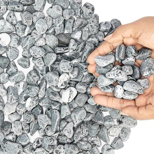 BELLE VOUS Piedras Decorativas - 3,4 kg de Rocas Naturales Grises de Jardín para Pintar - Guijarros para Decoracion Exterior Interior de Jarrones Macetas Jardin Acuario y Pecera