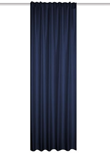 HOME WOHNIDEEN Thermoschal ESKAMIO Blickdicht, Leinenstruktur, Multifunktionsband, Farbe:blau, Größe:245 x 135 cm, Anzahl:1x