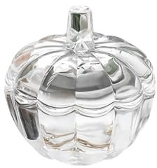 Glass Pumpkin Jar With Lid - Halloween Candy Bowl and Snack Container for Home Decoration, Thanksgiving Centerpieces, Wedding Party
