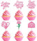 SYKYCTCY 24 Pack Happy Mother's Day Cupcake Toppers Glitter Rose Mailbox Best Mom Ever Cupcake Picks for Mother's Day Party Love You Mom Cake Decorations Pink
