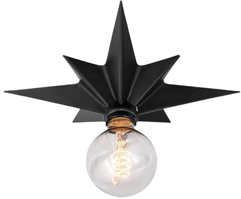 GHiycotdl Deckenleuchte vintage,Mehrzweck 30cm Deckenlampe Retro Sternleuchten,Industrial Wandleuchte für Wohnzimmer Schlafzimmer Küche Lounge Flur(Schwarz)
